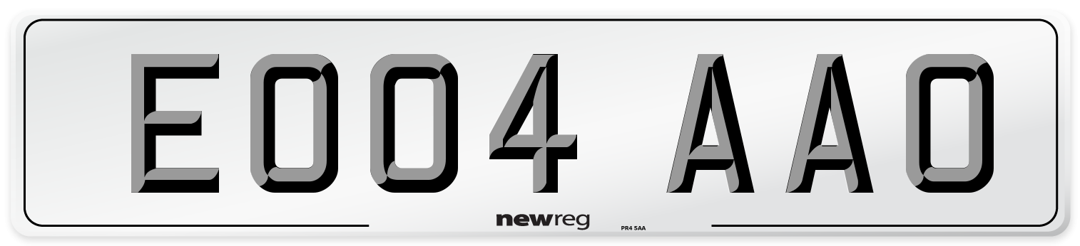 EO04 AAO Number Plate from New Reg